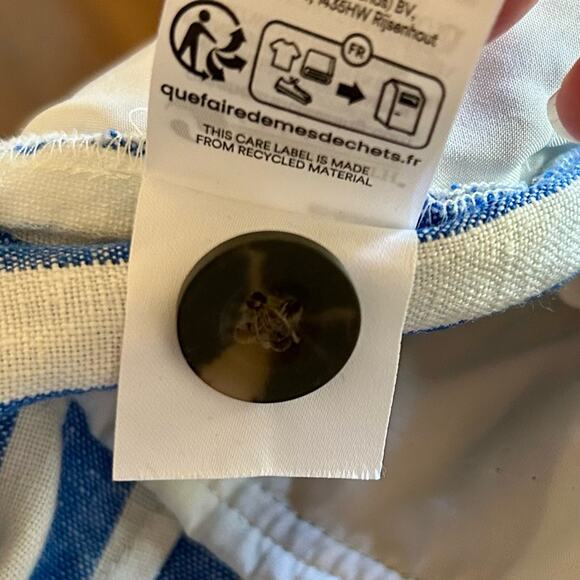 Boden Westbourne wide leg blue and white stripe linen trousers sz 6 - Picture 10 of 11